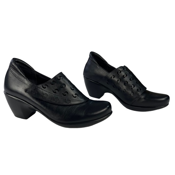 Naot Precious Lase Cut Leather Slip On Heels Black Womens Size EU 41 US 10-10.5 - Picture 3 of 15